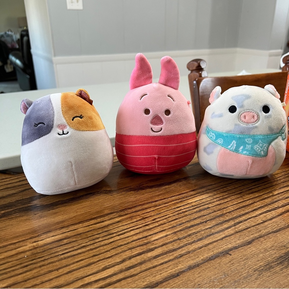 Squishmallows Plush Toy Trio - Pink, Orange, Blue